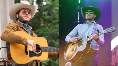 Charley Crockett (esquerda) e Evan Felker (direita) se apresentaram juntos no espaço de country Cain's Ballroom (Fotos: Steve Jennings/Getty Images e John Shearer/Getty Images for Pilgrimage Music & Cultural Festival)