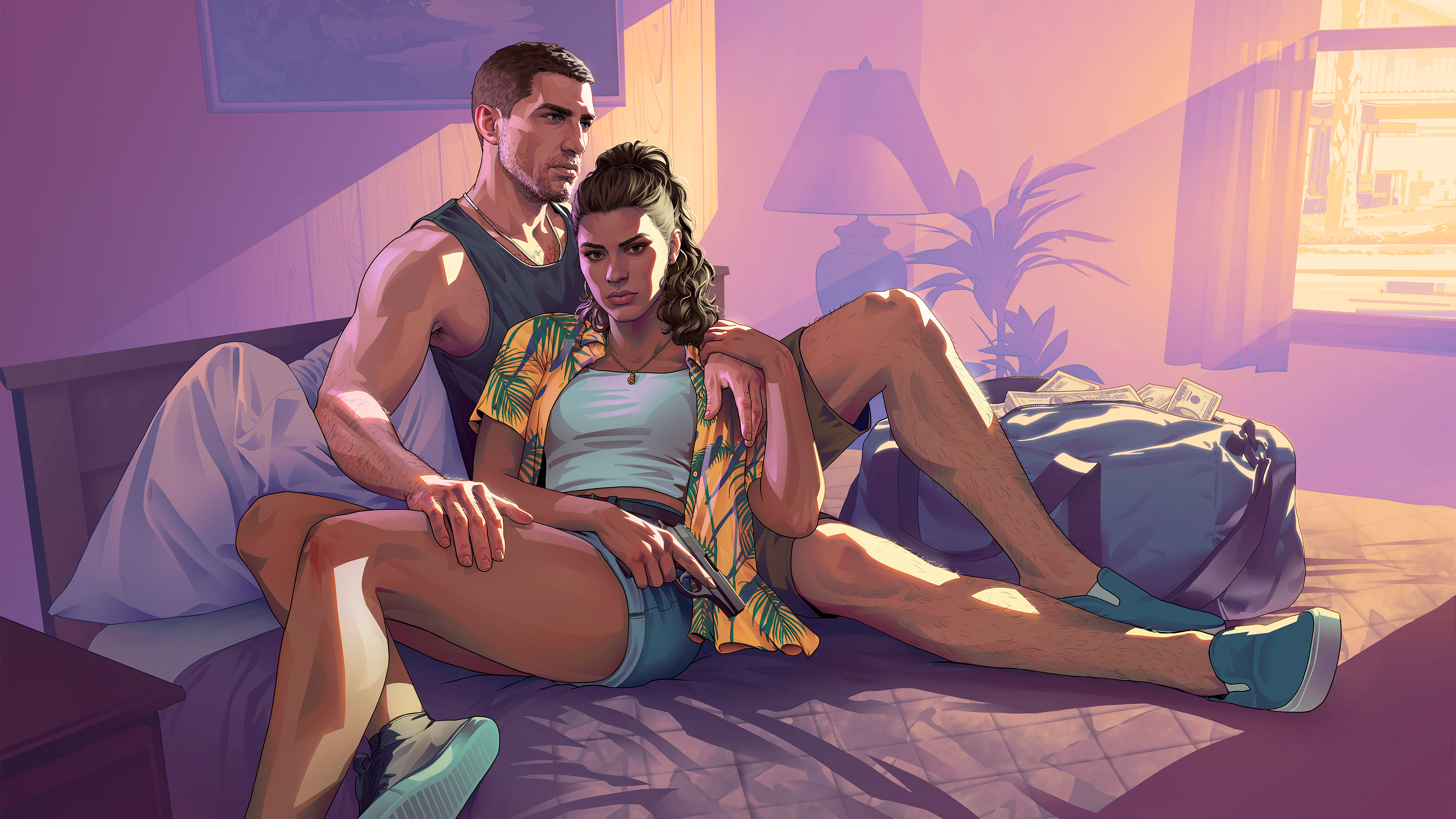 Jason e Lucia, protagonistas de GTA 6 (Foto: Divulgação/Rockstar)