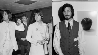 Os Beatles e os fundadores da Apple lutaram judicialmente por décadas, e o resultado foi um dos bipes mais famosos do Mac (Fotos: George Stroud/Daily Express/Hulton Archive/Getty Images e Tom Munnecke/Getty Images)