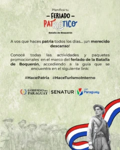 SENATUR invita a descubrir el Paraguay durante el feriado largo