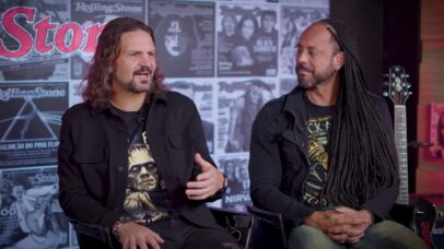 Felipe Andreoli e Marcelo Barbosa, membros do Angra, em entrevista à Rolling Stone Brasil