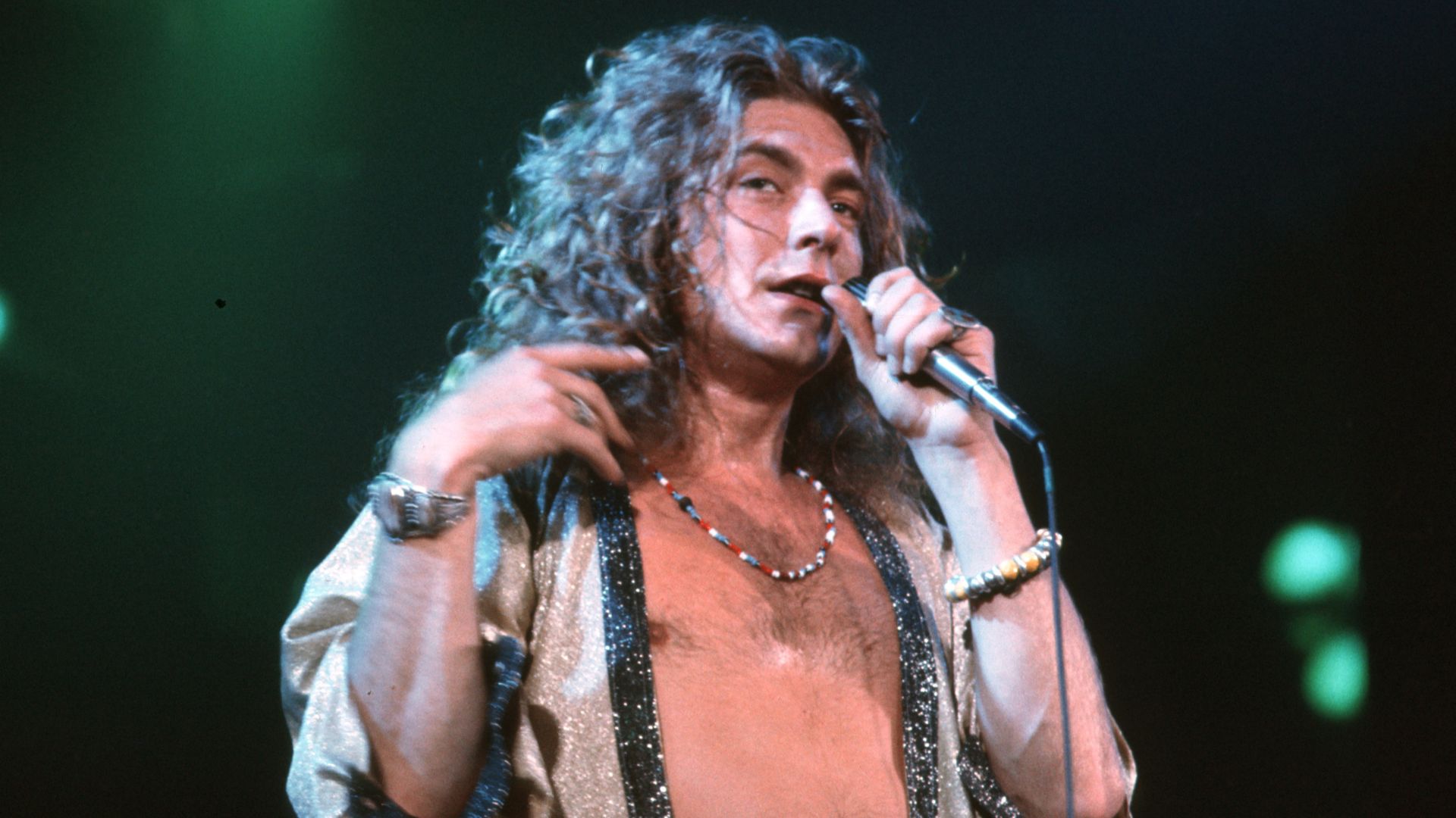 Robert Plant, do Led Zeppelin, em 1975 - Foto: Michael Ochs Archives / Getty Images